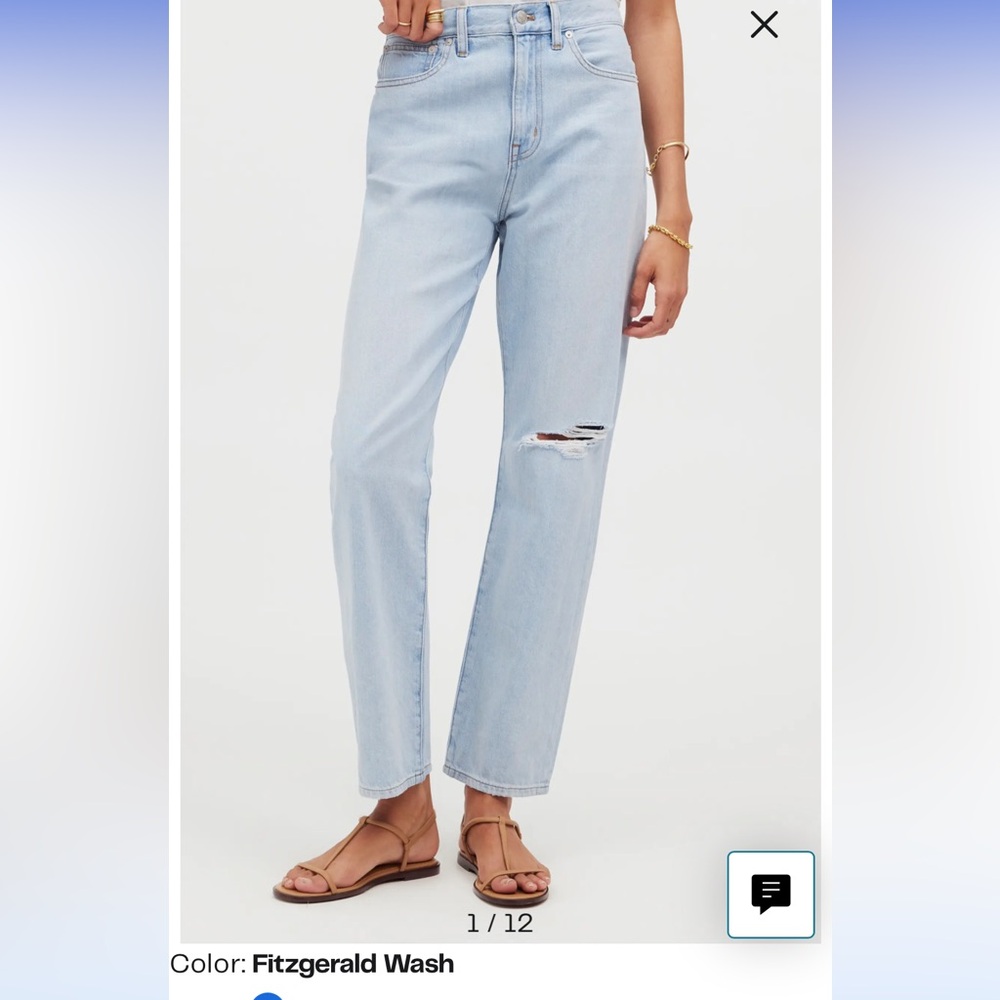 Madewell Light Blue Denim Jeans - 90s straight crop